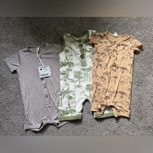 NWT Kate Quinn Shortie Romper Bundle of 3 Size 18-24 Months Organic Cotton